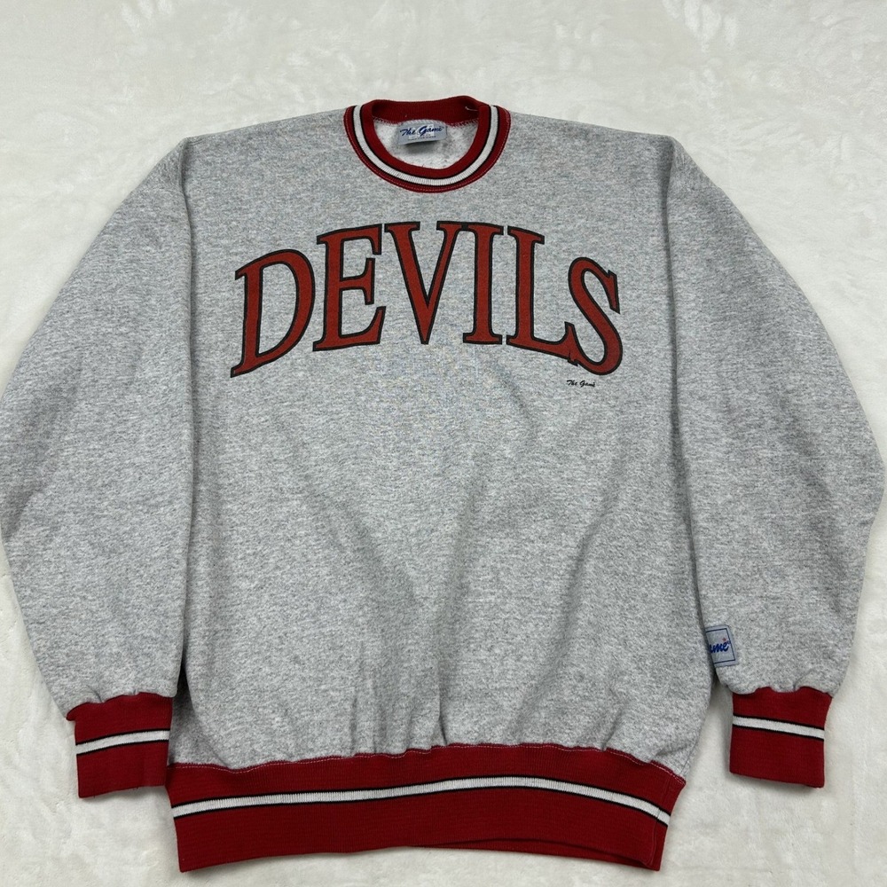 The Game Sweatshirt Mens XL Gray ASU Sun Devils Vintage Striped Trim Graphic